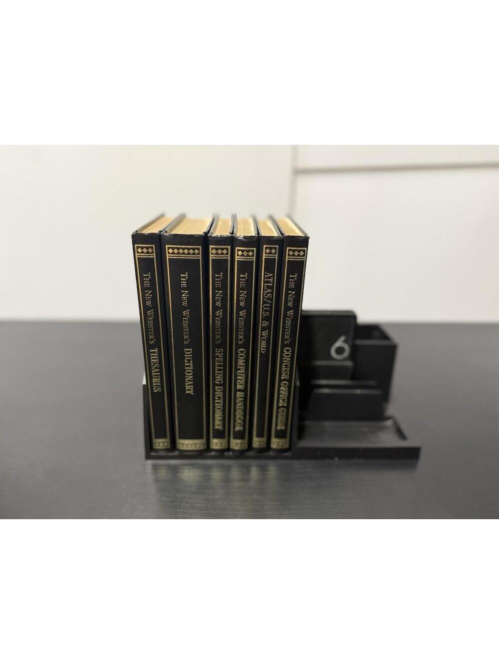 Mini Webster Reference Library Set Dictionary Thesaurus Atlas Books Desk Decor